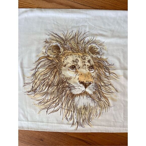 Vintage 1980s Lion Pillowcase - Picture 4 of 6
